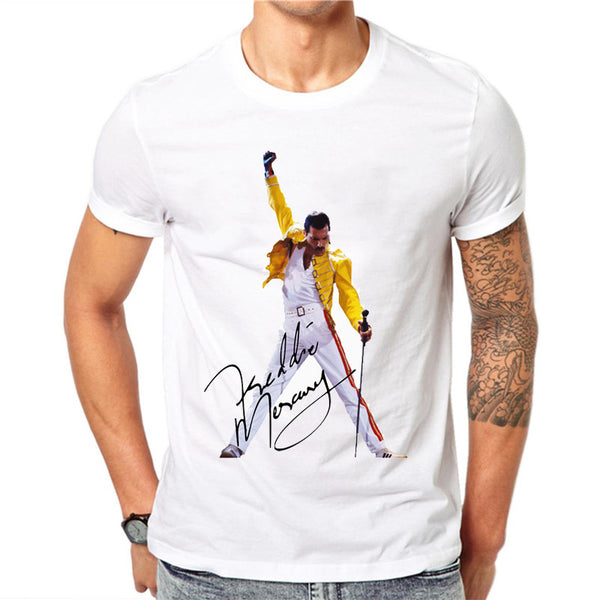 Men's Freddie Mercury The Queen T-Shirt Mens t-shirts Hip Hop Rock Hipster T Shirt Casual Tshirts Harajuku Top Tees