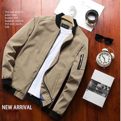 Spring New Men's Bomber Zipper Jacket Male Casual Streetwear